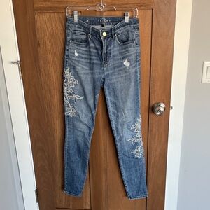 SKINN Denim Jeans with Floral Detail
